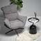 Кресло Hugo тёмно-серая экокожа, шенилл