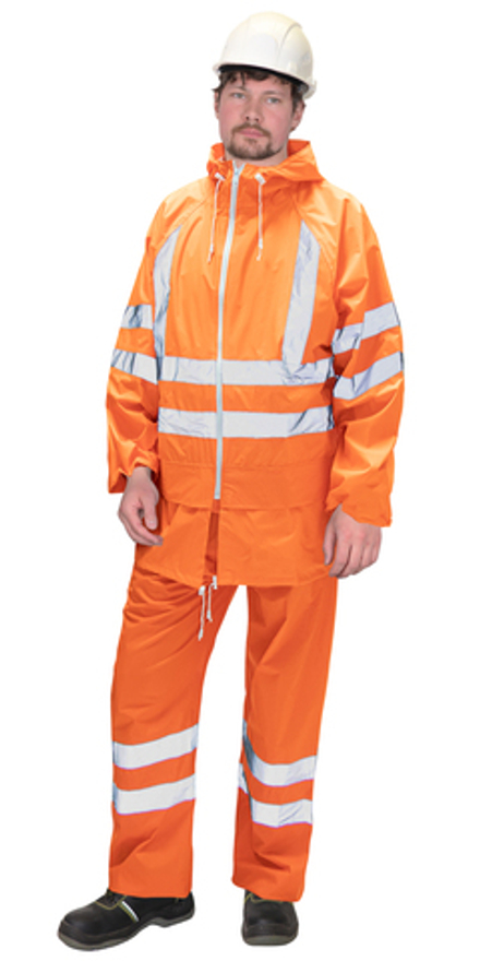 Костюм влагозащитный сигнальный с СОП SIRIUS Профи (225 гр/м2) оранжевый