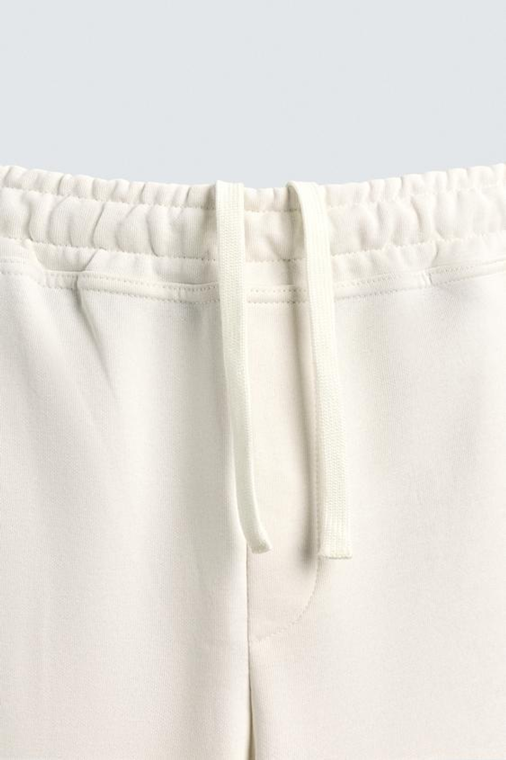 ZARA БАЗОВЫЕ БРЮКИ-ДЖОГГЕРЫ, ЖЕЛТОВАТО-БЕЛЫЙ