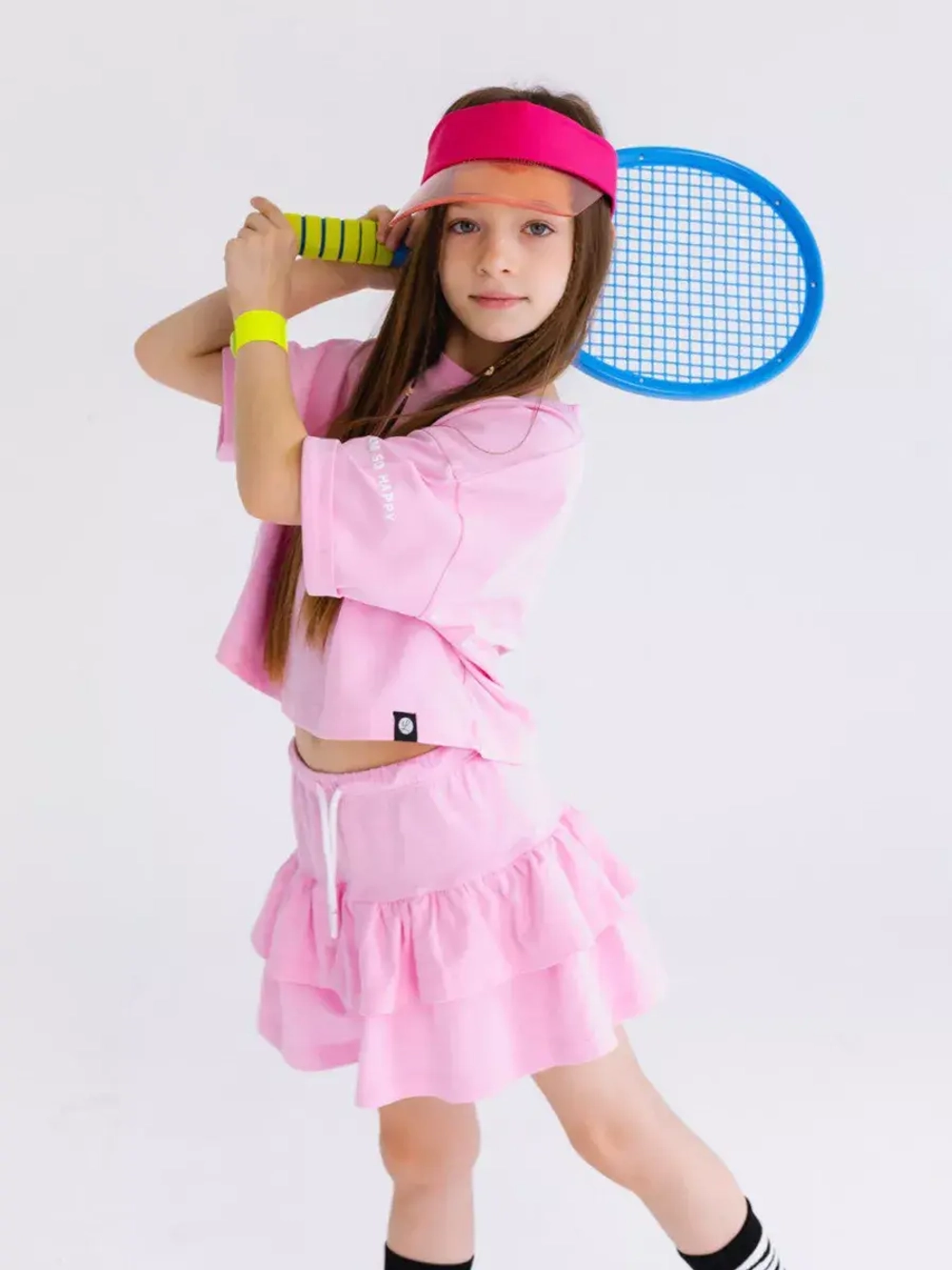 Костюм для девочки летний футболка и юбка шорты