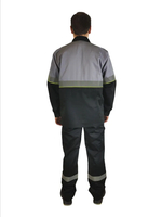 Костюм мужской летний «ЮЖНАЯ ШИРОТА» (куртка+полукомбинезон) цв.черный/серый