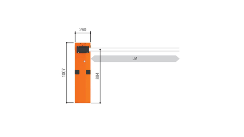 G2500 Тумба шлагбаума из оцинкованной и окрашенной стали для левостороннего монтажа, класс защиты IP54, CAME 001G2500
