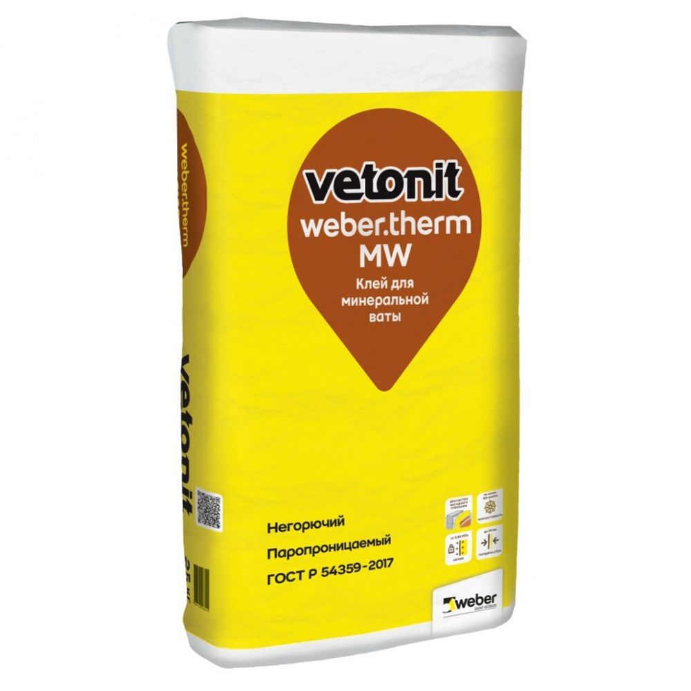 Клей для теплоизоляции weber.therm MW Ветонит 25кг