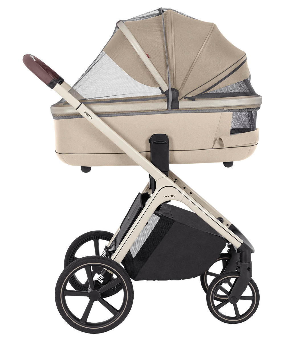 Коляска Carrello Vector CRL-6550 и автокресло Cybex Aton B2 Steel Grey 3 в 1 Seashell Beige