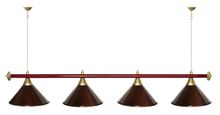 Лампа STARTBILLIARDS 4 пл. (плафоны зеленые,штанга золотая,фурнитура золото)