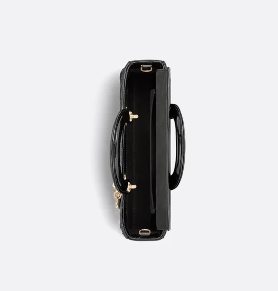 Сумка Dior Lady D-joy из лакированной кожи, черный