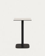 Высокий садовый столик Dina белый на черном металлическом основании 60 x 60 x 96 см