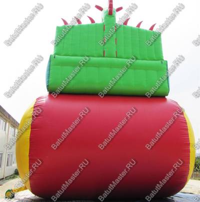 Коммерческий надувной батут-горка "Огненный дракон" 15*7*11 м