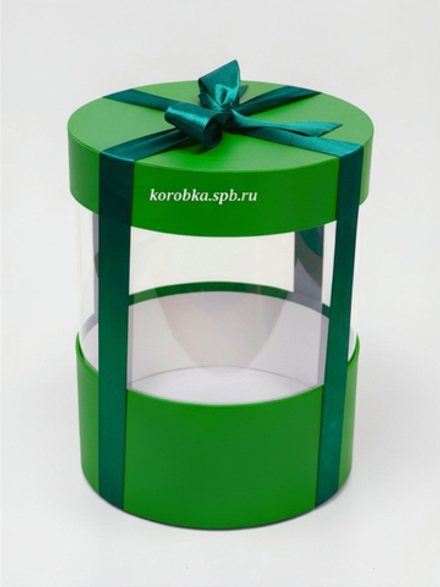 Плотная коробка-аквариум для торта с прозрачными стенками Цвет :Лесной зеленый.