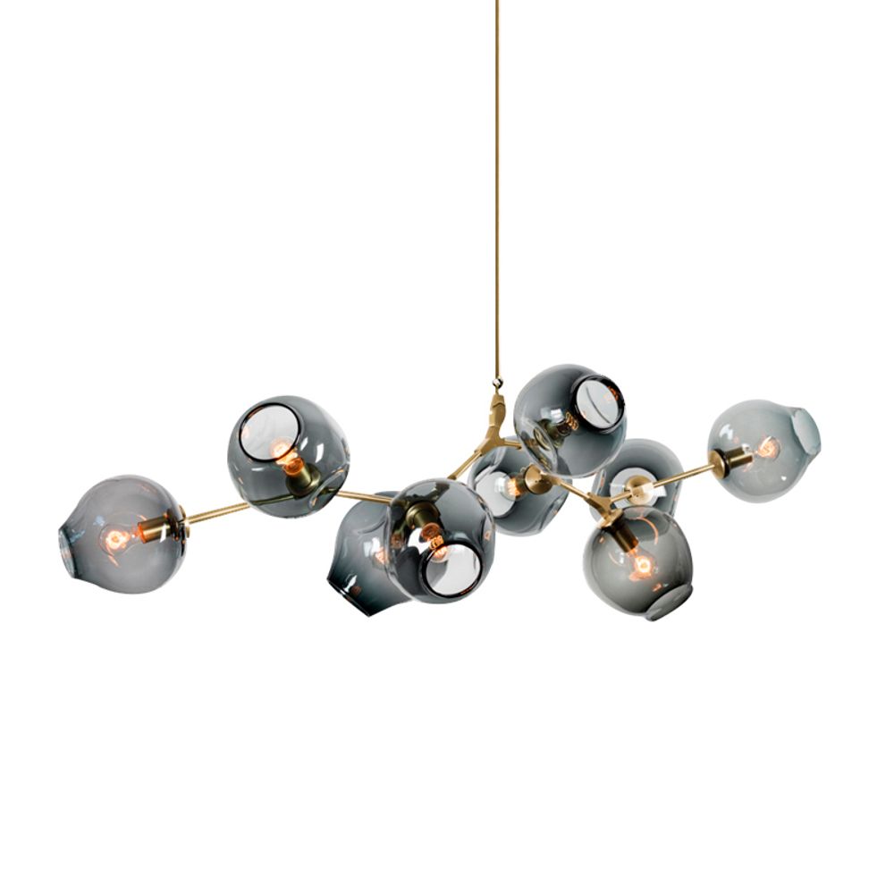 Люстра Bubble 9B brass/smoky