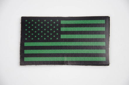 Шеврон Флаг США светоотражающий lasercut 5х9 см. Олива левый