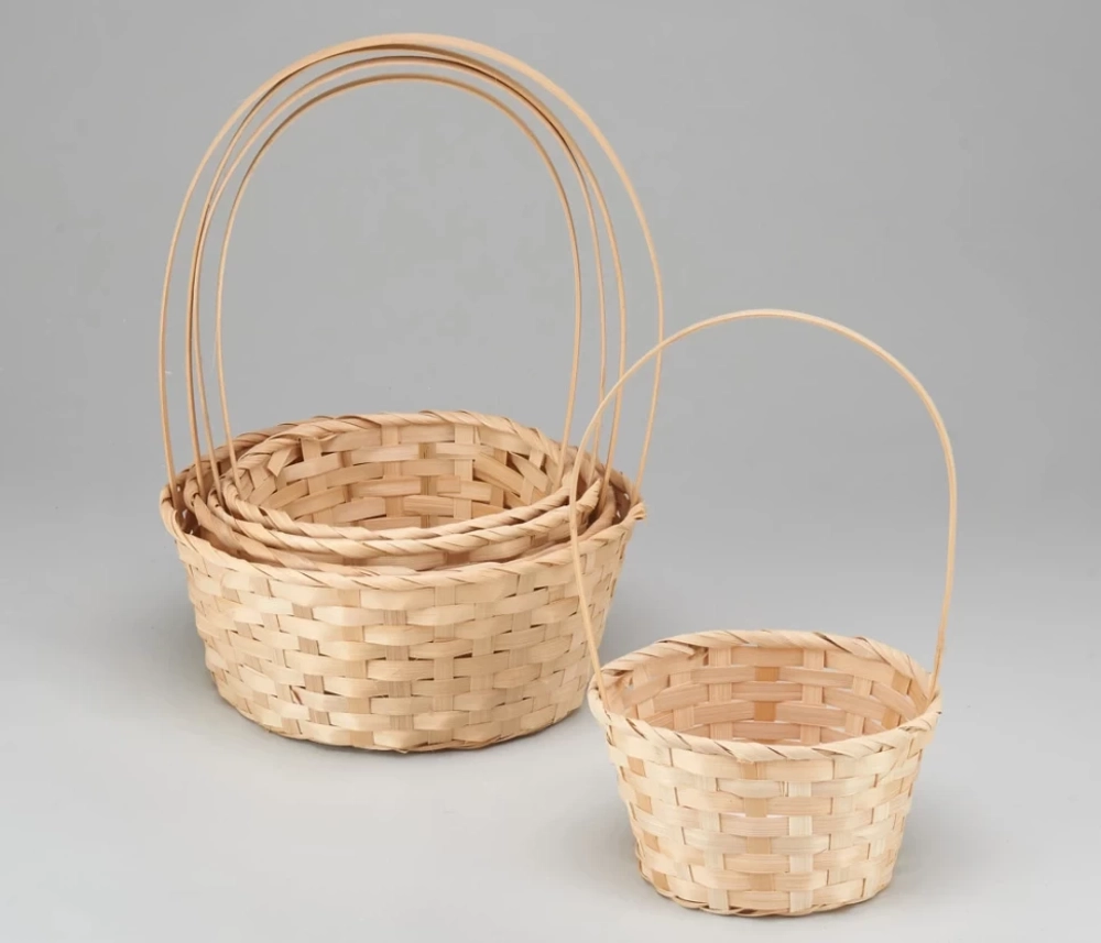 Корзина 26х11х37,5см Набор 5шт с ручкой (Бежевый)