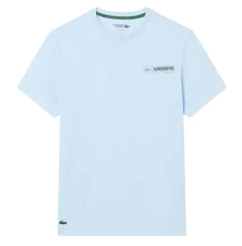 Мужская теннисная футболка Lacoste Ultra Dry Printed Sport - light blue/blue