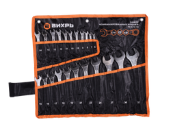 Набор комбинированных ключей 22 шт. 6 - 32, в чехле Вихрь