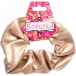 Резинка для волос 1шт «KRASSA», микс 6 цветов (черный, золотой, серебряный, пудровый, горчичный, кофе с молоком), d- 12,5 см