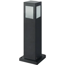 Наземный садовый уличный светильник из алюминия в чёрном цвете 60W E27,защита IP44, мощность ламп max.60W, цвет- чёрный матовый, 500х90мм столб квадратный черный алюминий стекло