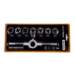 WDK-DS0312 Набор плашек М5-М12, 8 предметов, метрическая резьба