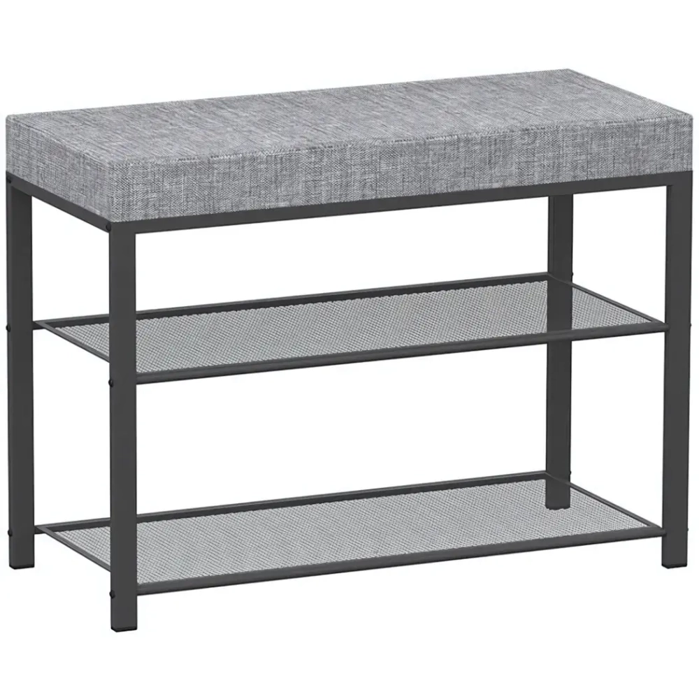 Банкетка «ТОРОНТО 23S» цвет каркаса черный, цвет сиденья серый