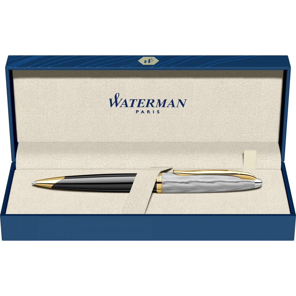 Шариковая ручка Waterman Reflections of Paris Carene DeLuxe Black GT Mblue в подарочной коробке