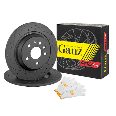 Диск тормозной задний перфорированный PRO-Line с покрытием (компл.2 шт) VOLVO S60 II/S80 II/XC70 III 2006 /D=302mm GANZ GIJ06109S