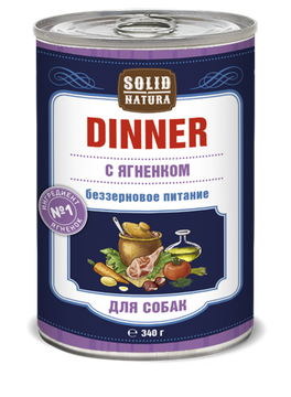 Solid Natura Dinner Ягненок влажный корм для собак консерва