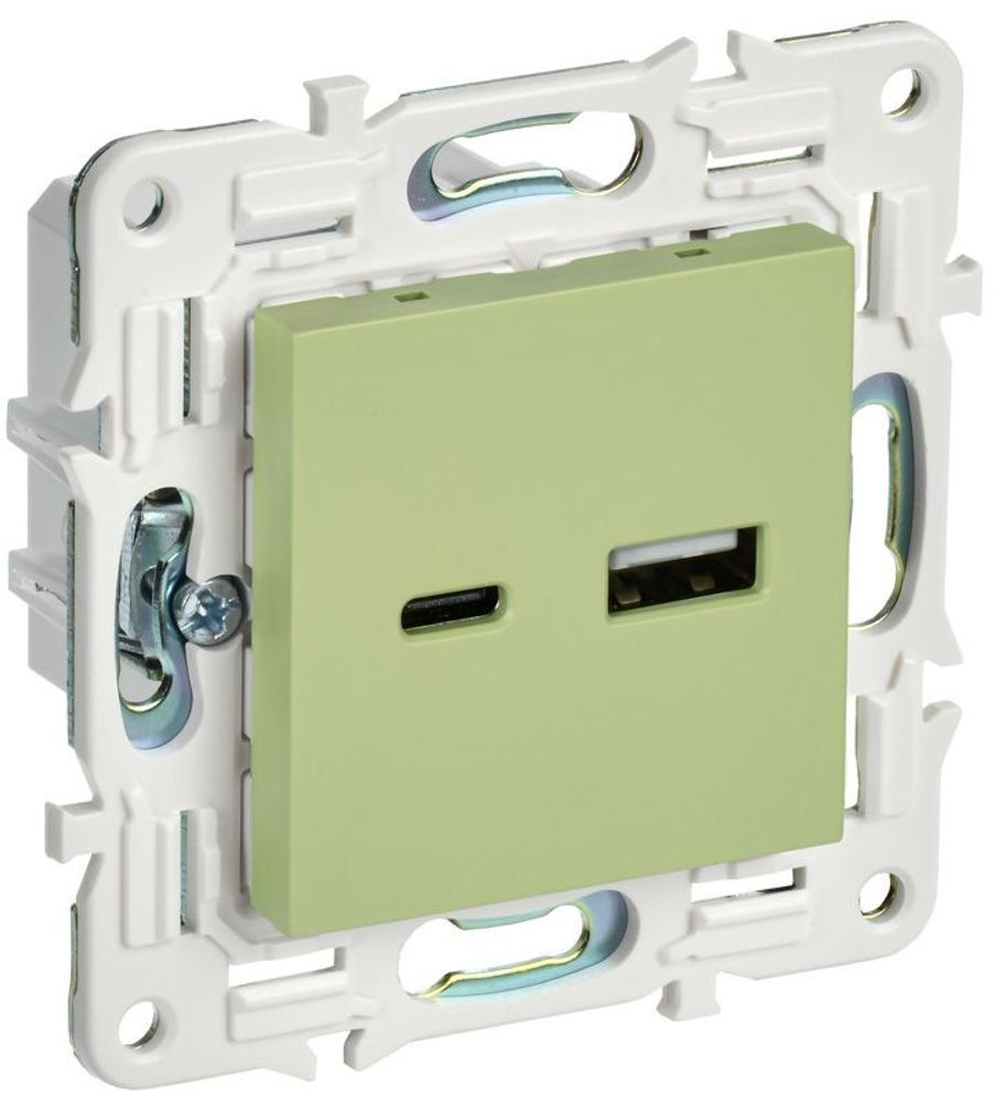 Розетка USB A+C 18Вт SKANDY SK-R13G мятный IEK SK-U22-018-K06 Розетка USB A+C 18Вт SKANDY SK-R13G мятный IEK SK-U22-018-K06