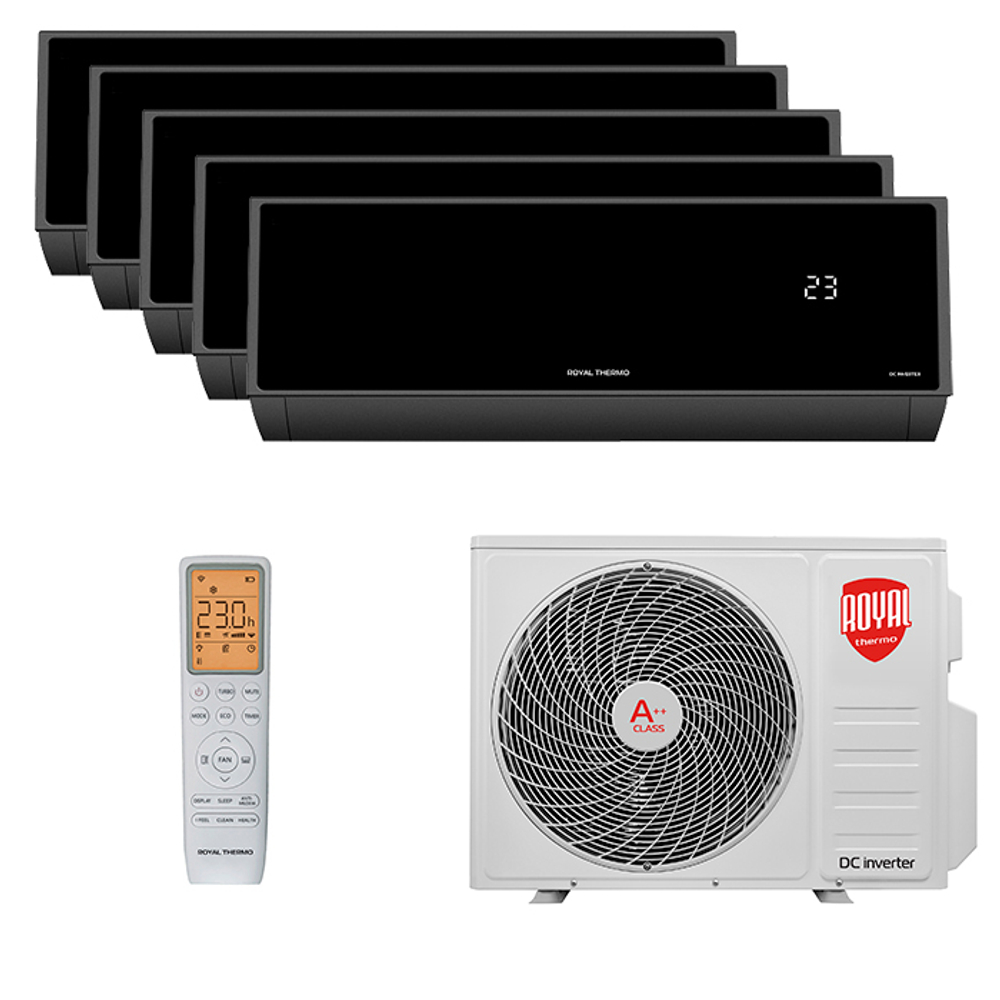 Мультисплит система на 5 комнат Royal Thermo RTFMI/in-07HN8/black x 5 / RTFMO/out-42HN8