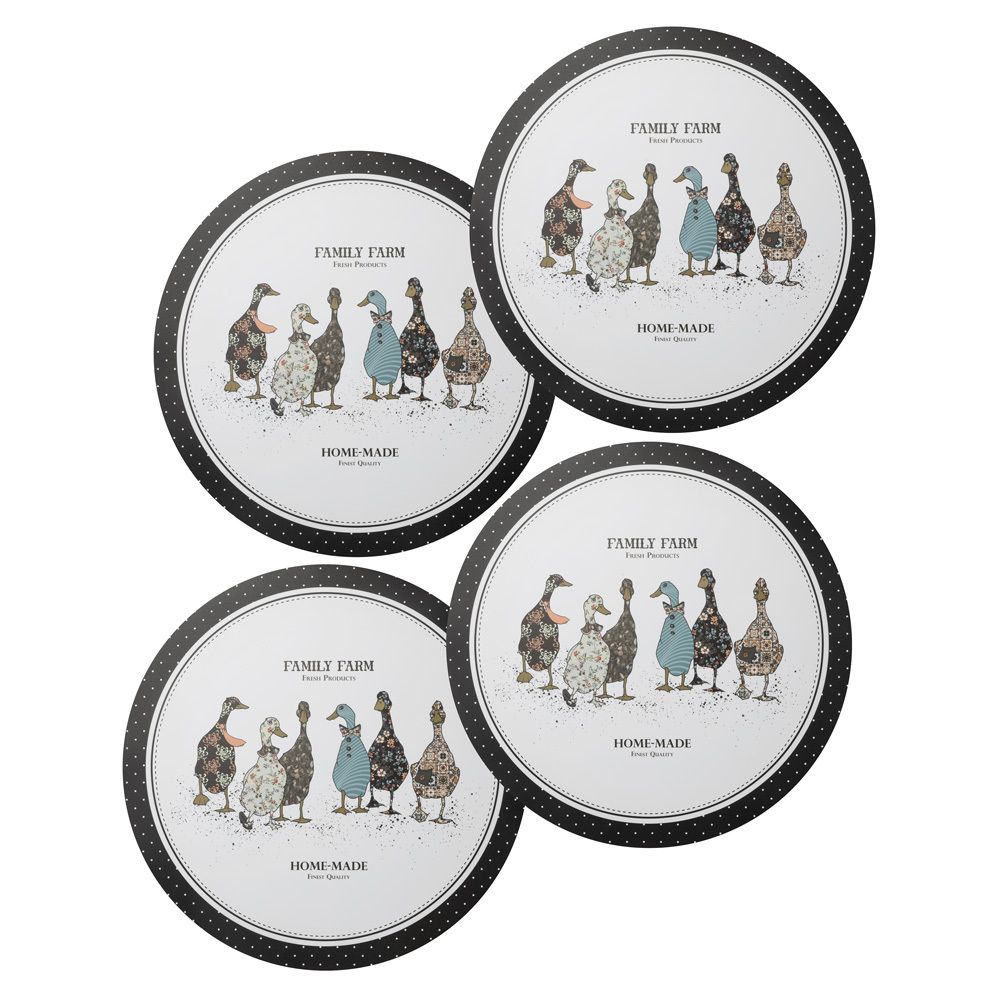 НАБОР ПОДСТАНОВОЧНЫХ САЛФЕТОК "FAMILY FARM" ИЗ 4 ШТ., ДИАМЕТР=38 СМ