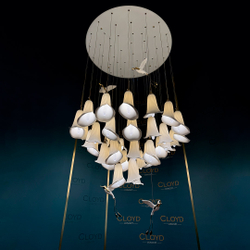 Люстра Cloyd OSANNA C41 / выс. 200 см - керамика - белый (арт.11897)