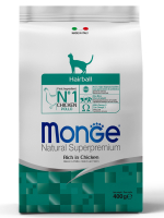 Сухой корм Monge Cat Daily Line Hairball для взрослых кошек, для выведения шерсти с курицей 400 г
