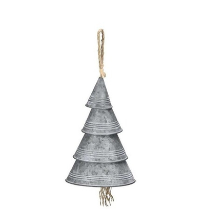 Подвесной декор "Колокол-елка" большой 19,5x30см + 12см подвес, металл
