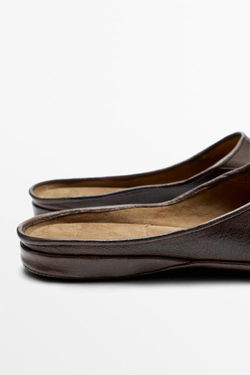Massimo Dutti Мюли из мягкой кожи - STUDIO, коричневый