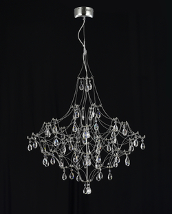 Подвесная люстра светодиодная с пультом и хрустальными подвесками Asfour MyFar Allegria MR2641-66P-50AD