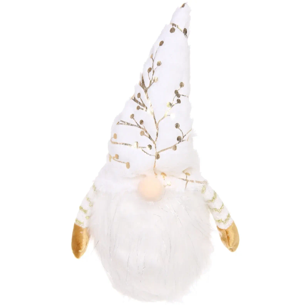 Сувенир новогодний «Лесовичок - Затейник» 41*13 см, Серебро (с подсветкой)