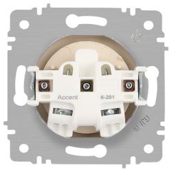 Розетка Intro Accent 6-201-02 2P 16А-250В IP20 СУ AL/CU слоновая кость