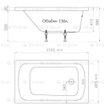 Ванна акриловая Triton Стандарт Экстра 120 см