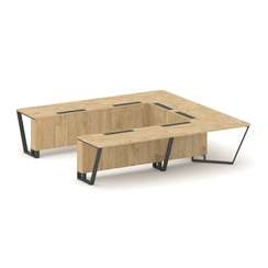 Steel Meet Стол переговорный П-образный KD-PR.B.SP-11P Тиквуд Светлый/Металл Антрацит 3200*3200*750