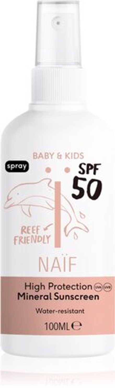Naif Baby & Kids Mineral Sunscreen SPF 50 - солнцезащитный крем для детей с рождения /   100  ml  / GTIN 8720828001394