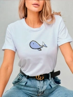 Футболка больших размеров с принтом кит