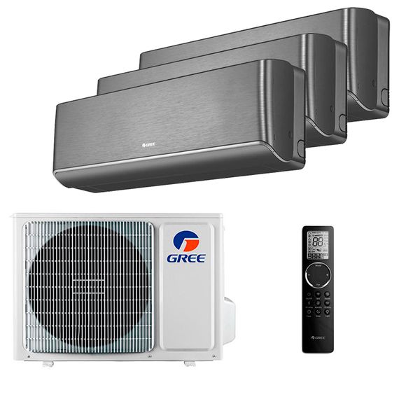 Мультисплит система на 3 комнаты Gree GWH09AVCXB-K6DNA1B/I (black) x 3 / GWHD(21)NK6OO (LCLH)