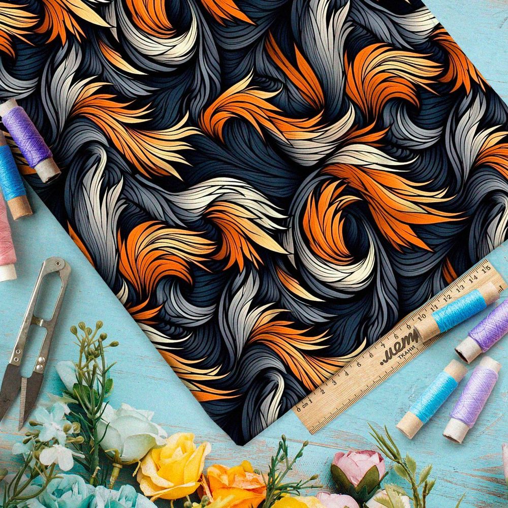 Ткань Ниагара Софт фантазийная осень