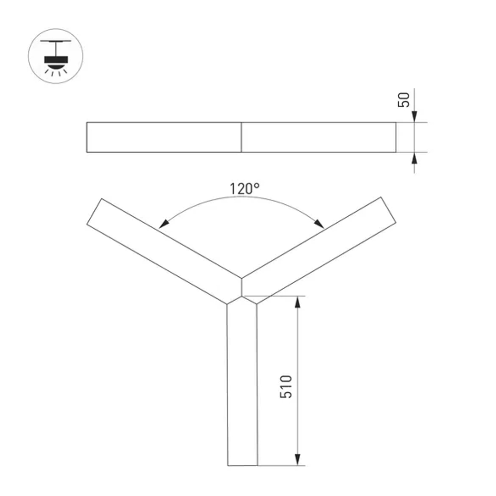 Светильник SP-RAYS-3-HANG-5050-510-34W Day4000 (SL, 120 deg, 230V) IP33 1700lm (Arlight, Металл) 049205