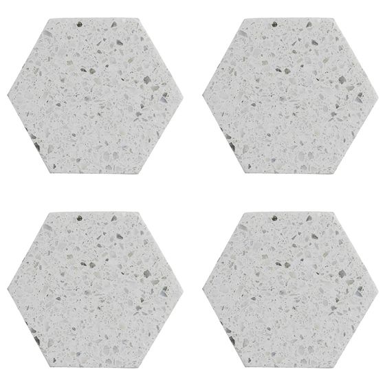 Набор из 4-х подставок из камня Elements Hexagonal 10 см