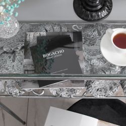 Консоль Monstera Deliciosa (Монстера) Античное серебро