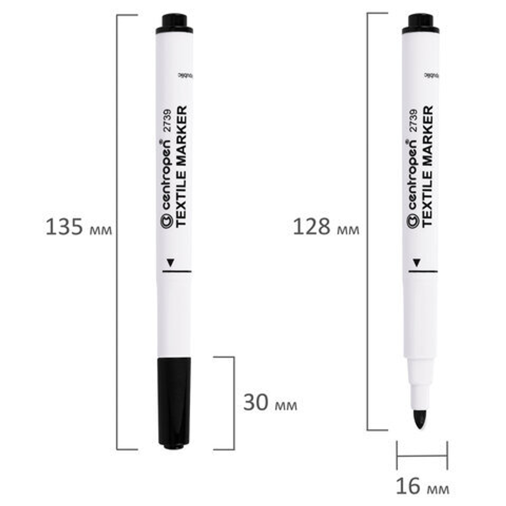 Набор маркеров для ткани "Textil Marker 2739", 10 цв., 1,8мм, картон. уп., европодвес, Centropen