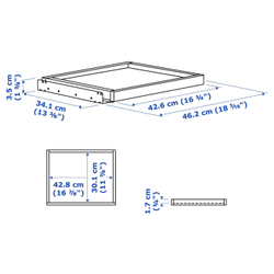 IKEA KOMPLEMENT  (ИКЕА КОМПЛЕМЕНТ)  -  Выдвижной поднос, белый, 50x35 см