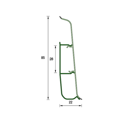 ПЛИНТУС "Идеал-Д85" Орех античный 85*23мм 2,2м