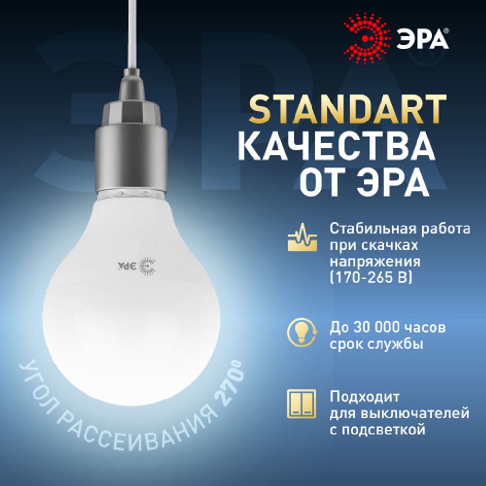 Лампа светодиодная ЭРА STD LED P45-11W-860-E14 11Вт шар холодный дневной свет Е14 | Лампы cветодиодные Шар (G/P)