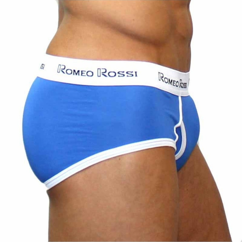 Набор мужских трусов брифов 5в1+ПОДАРОК голубые Romeo Rossi 366-095