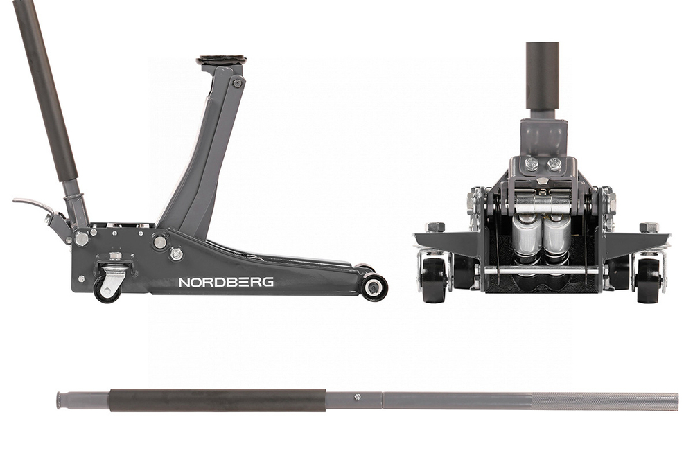 NORDBERG (N32032G) Домкрат подкатной 3,2 т, супернизкий подхват, педаль